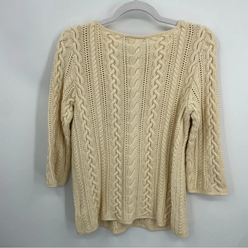VTG Y2K Lauren Ralph Lauren pullover Sweater LP Cable Knit old money Cottage‎